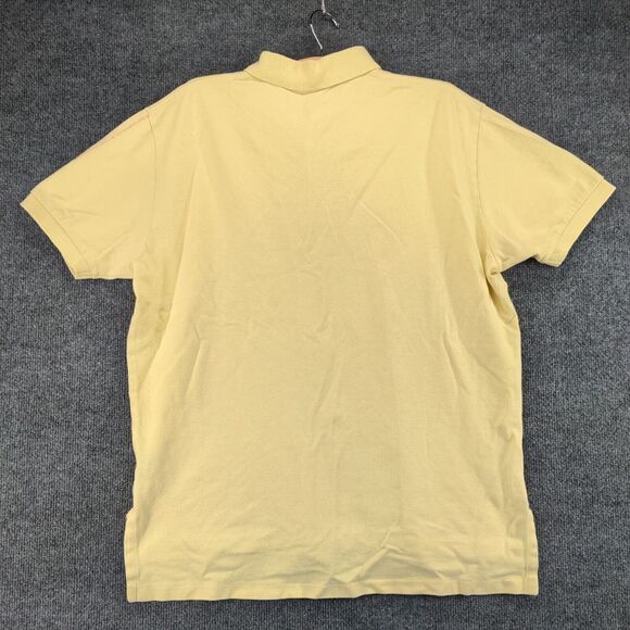 Polo by Ralph Lauren Mens Polo Shirt Yellow Large Short Sleeve Hi Lo Hem Cotton - Picture 8 of 15